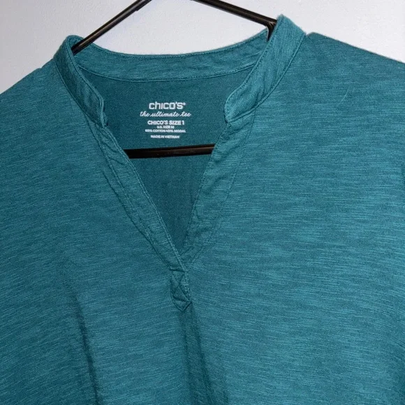 Chico's Deep Teal Tunic Top - Picture 3 of 4